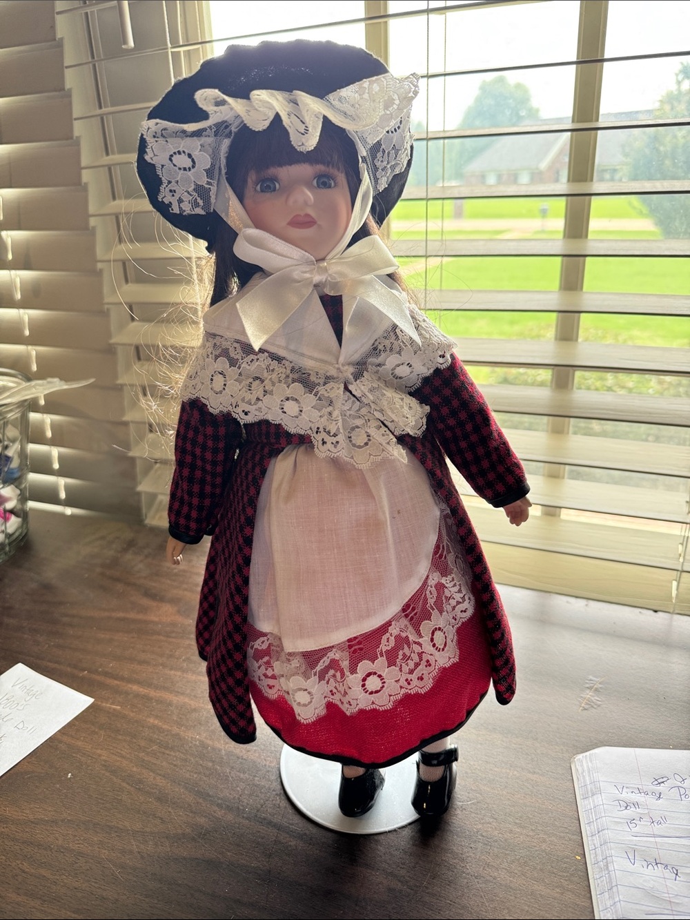 Vintage Porcelain Doll with stand
